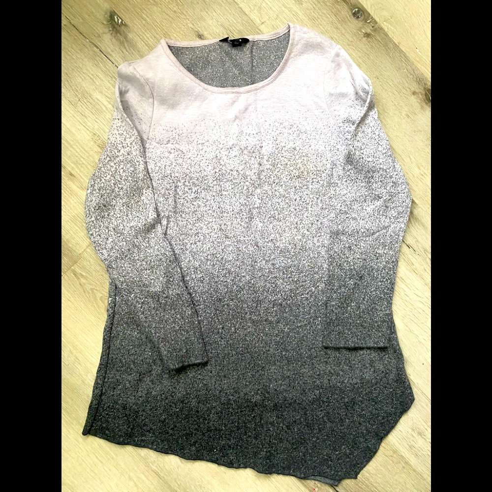Vera wang asymmetrical charcoal sweater size Large